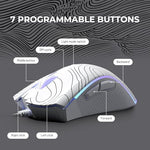 HITIME XVX G705 topographic pattern PC gaming mouse packaged in its authentic presentation retail box