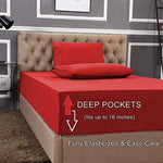 Complete 3-piece sheet set layout on bed