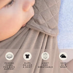 Infant snug in Moby Duet three position carrier