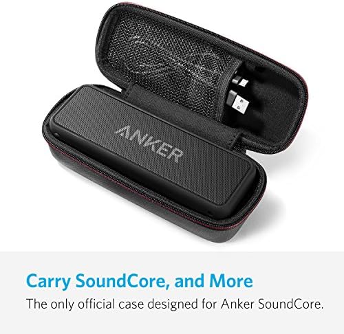 Anker Bluetooth speaker carry case with durable aluminum carabiner attached to the side