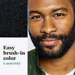Applying Just For Men Jet Black color gel to mustache and beard
