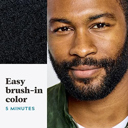 Applying Just For Men Jet Black color gel to mustache and beard