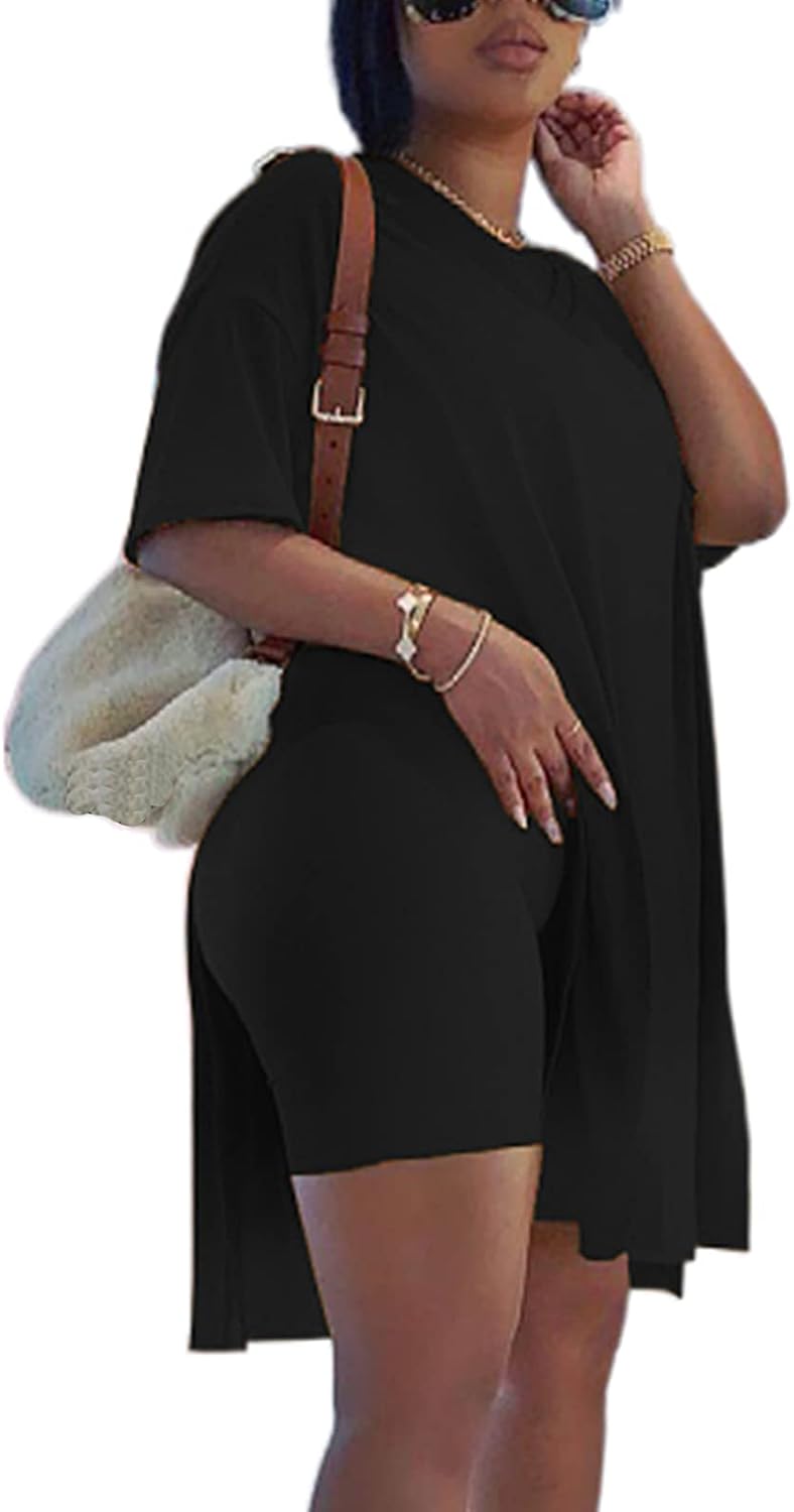Qfmqkpi women plus size short set front view