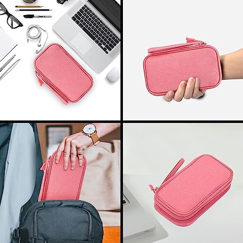 Durable dual zipper travel pouch for charging cords and chargers