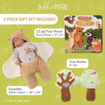 Tickle and Main cotton swaddle blanket with forest animal print