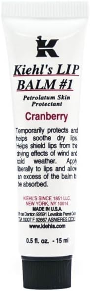 Kiehl's Lip Balm Number 1 Cranberry front view authentic skincare product