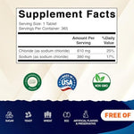 Vitamatic hydration support supplement nutritional information label view.