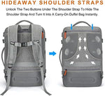 Lumesner grey weekender backpack packed with the 4 included compression packing cubes