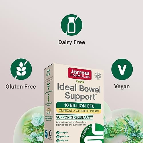 Top angle view of Jarrow Formulas probiotic veggie capsules bottle imported from the United States