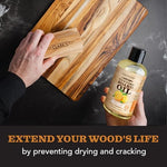 Bottles of Clark's wood care products including cutting board oil