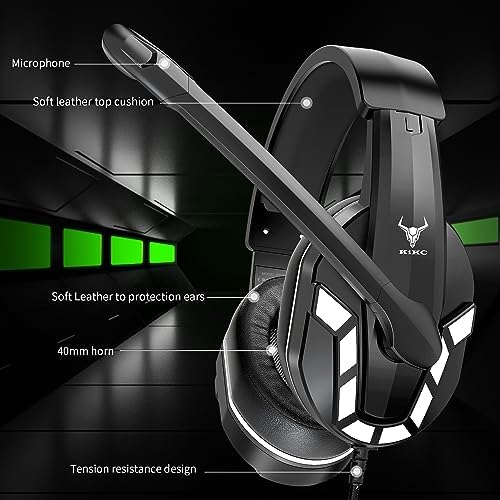 Kikc wired gaming headphones with microphone