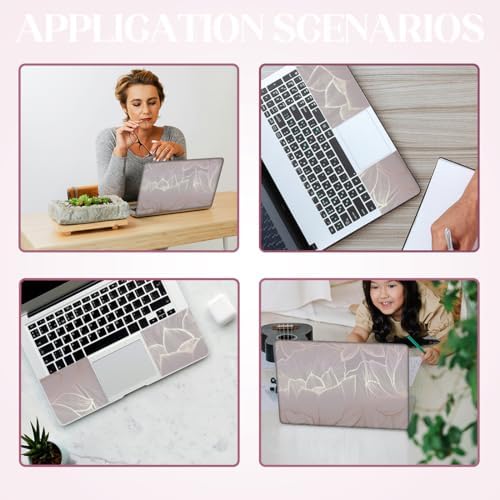Removable vinyl laptop decal being cleanly peeled from a device surface