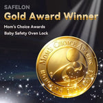 Safelon oven lock showing double button locking mechanism