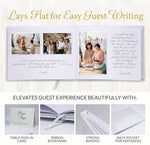 Close up of gold foil lettering on Only Zest hardcover guest book.
