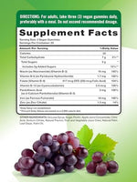 Nature's Truth Iron Gummies with Zinc and B-Vitamins supplement facts label detail