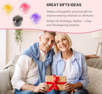 Denture Case, Leak Proof Denture Bath Cup, Full & Partial Denture Clean Holder Box with Strainer, Denture Brush, Denture Soaking Container Cups for Dentures, Retainers, Mouth Guard Storage Case -Black - Image 8