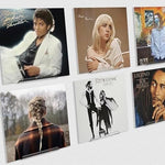 Heavy duty acrylic media ledge showcasing colorful record covers