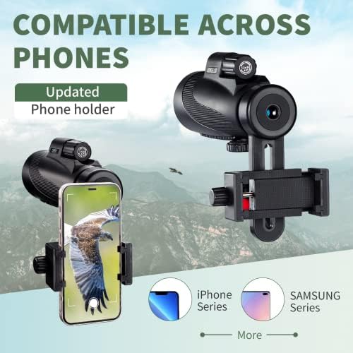 Smartphone adapter mounted on Gosky telescope for photography