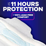 Always 3X Protection System logo on overnight sanitary napkin packaging