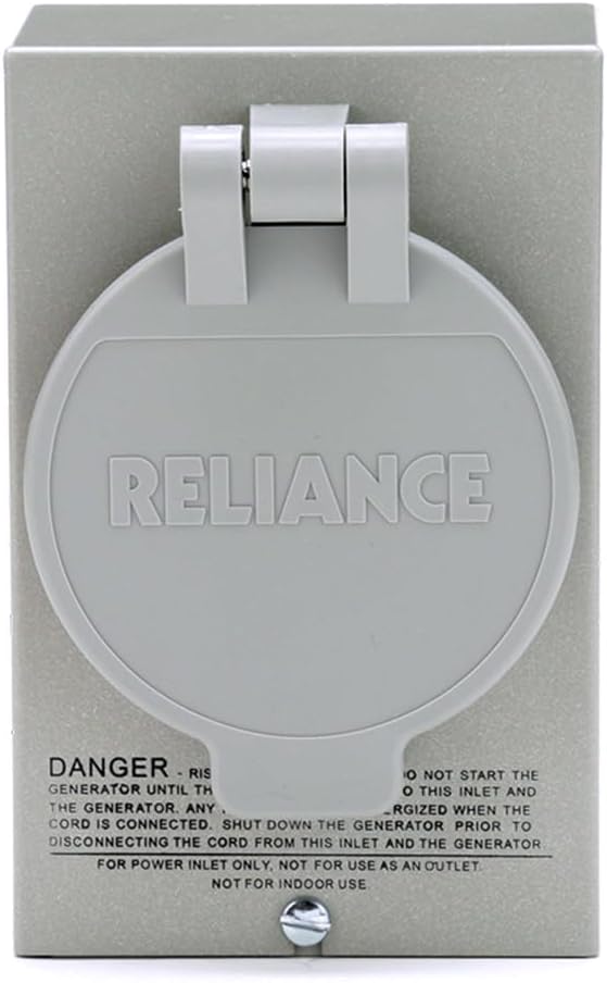 Reliance Controls PB20 power inlet box open spring lid angle