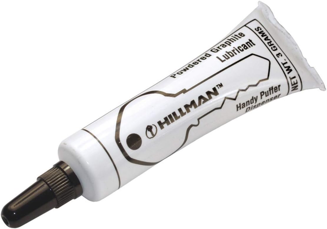Hillman Powdered Graphite Key Lock Lubricant three grams tube front view for smooth lock maintenance.