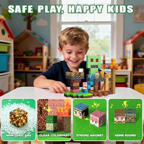 Instructional storybook included with magnetic building blocks