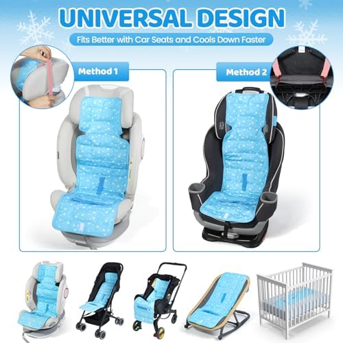 Orzbow car seat cooler pad installed on a child car seat