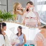 OIAHOMY DIY gift basket kit containing ribbon wrapping paper and clear bag