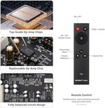 AIYIMA T20 home audio preamplifier unboxed showing the vacuum tubes and included twelve volt power supply.