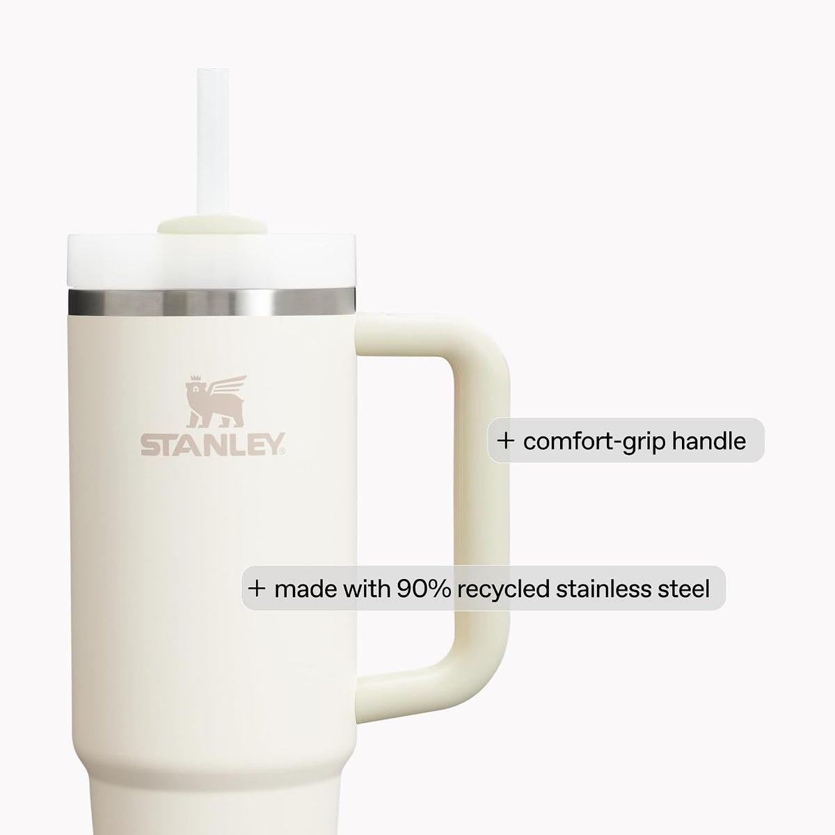 Stanley 30 Ounce water bottle lifestyle view with ergonomic handle