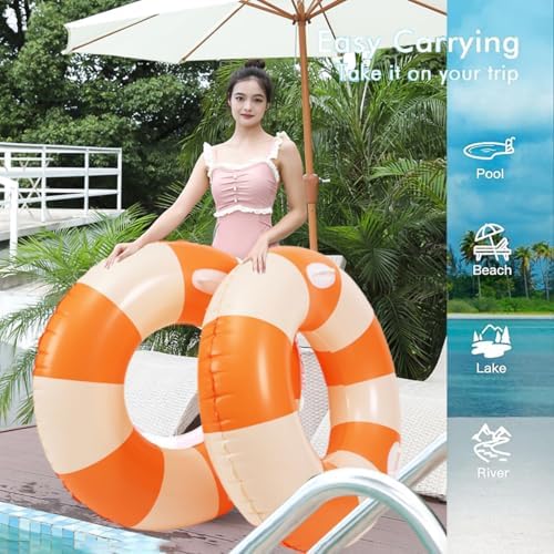 Two pack 47 inch inflatable pool rafts for summer