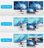 Dorwrnln 1080P video graphics converter displaying mirrored screens on a laptop and a large external presentation projector.