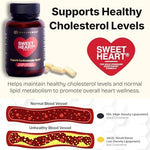 Natural cholesterol lowering supplement by Sweetheart featuring premium bee product ingredients.