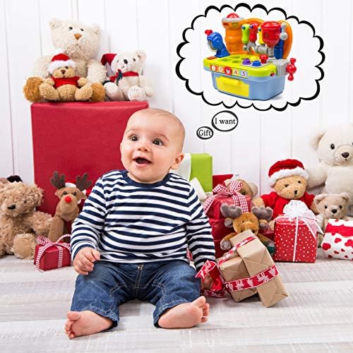 Woby developmental toddler workbench showcasing flashing lights and music options