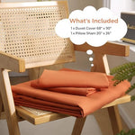 Close up view of the JSD Microfiber Bedding showing the smooth texture of the double brushed orange fabric