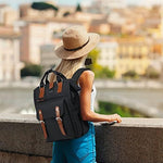 LOVEVOOK women computer bag showing the wide opening main compartment and padded laptop sleeve