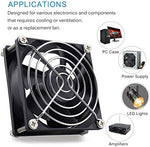 GDSTIME 80x80x25mm brushless DC motor fan side profile display highlighting the compact 25mm thickness and airflow arrows.