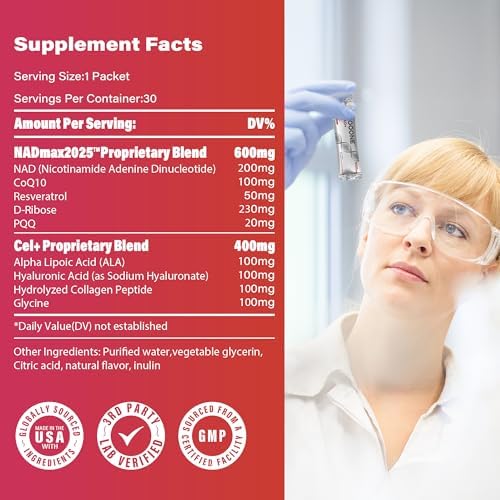Zooone NAD+ 1000mg liquid supplement display showing 30 count