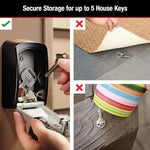 Master Lock security lock box mounted on exterior wall surface