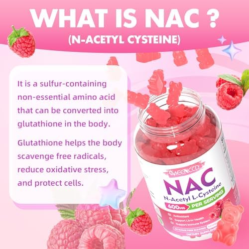 Close up of raspberry flavored NAC gummies texture