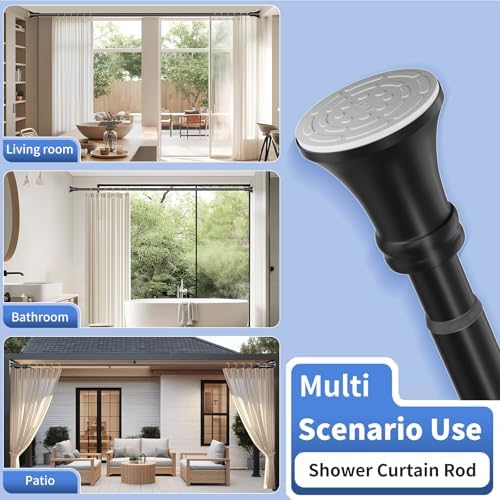 Side profile view of the Ynl adjustable tension shower rod.