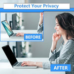 Zoegaa screen protector applied to open laptop in public