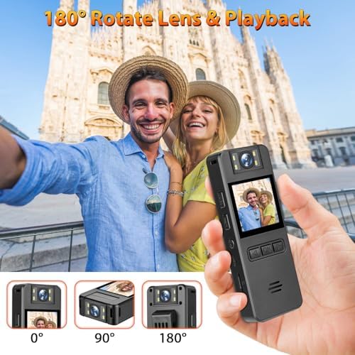 Amyway portable wearable security camera illustrating the 120 degree wide angle lens capture range