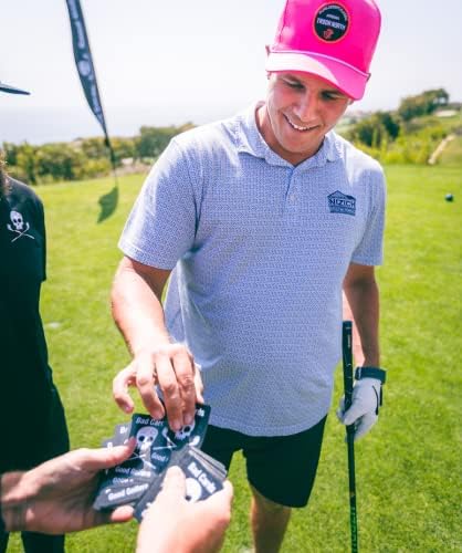 Group of golfers playing with Bad Cards Fore Good Golfers on the course