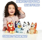 Close up of high quality embroidered detail on Bluey plush