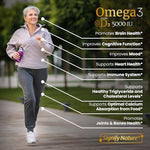 Signify Nature daily wellness supplement packaging highlighting 5000 IU Vitamin D3 and molecular distillation process