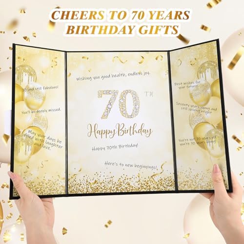Close up of 70th birthday glitter signage details