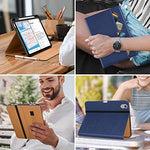 DTTO authentic imported navy blue business folio case showcasing microfiber interior lining protection