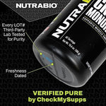 NutraBio Alpha EAA nutritional label showing full spectrum BCAA profile