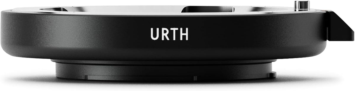 Urth lens adapter attached to a mirrorless camera body